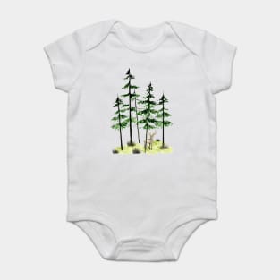 Watercolor forest Baby Bodysuit